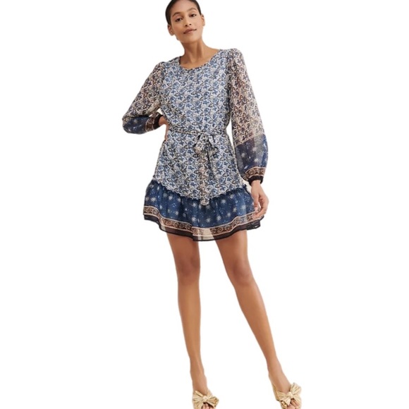 BTFL-Life Anthropologie Flowy Mini Dress - Picture 3 of 10